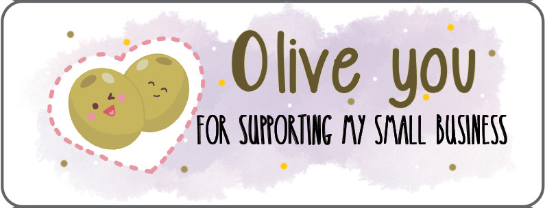 Custom Cute Thank you stickers ( 1×2 5/8 «) 100 ct labels kawaii olive