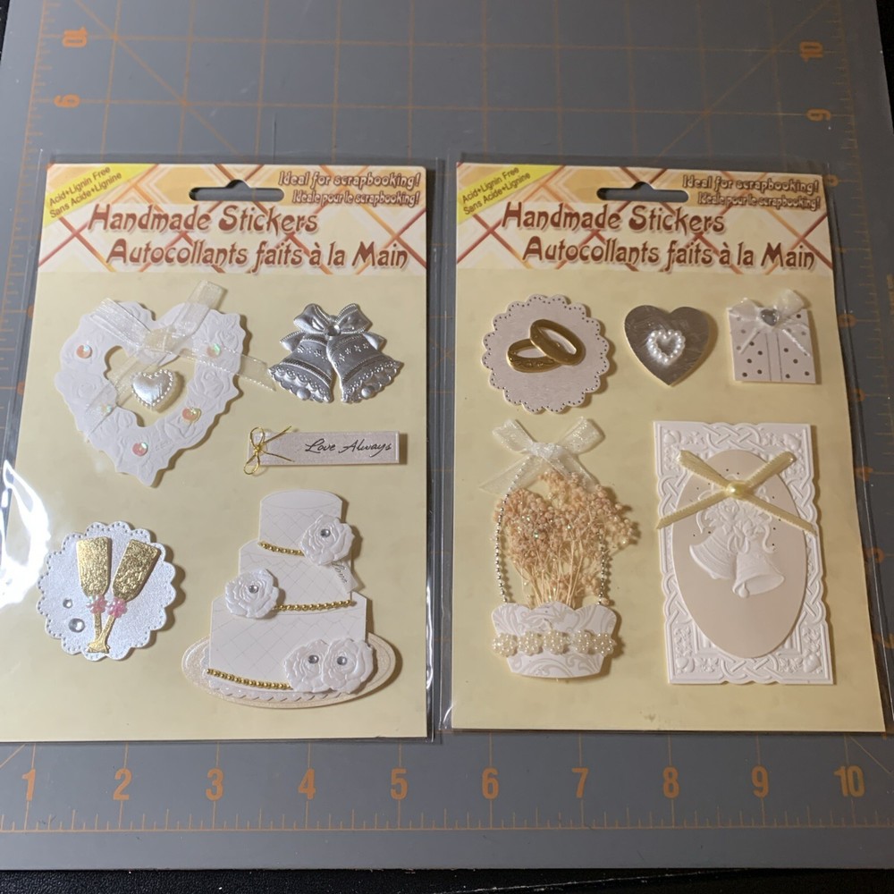 3D Glitter Stickers Wedding Love Cake Rings