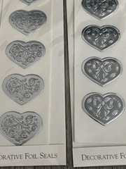 Fossler Vintage Envelope Seals ~Double Rings~ Hearts Stickers NIP Lot