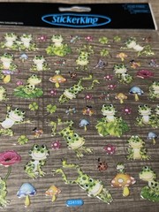 Stickers SK Cute Spotted Frogs Leaping Spots Lily Pads Mushrooms Butterflies