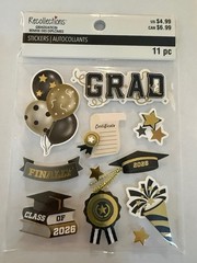 Bundle of Recollections Graduation Sticker Set – Gold, Black & White Accents