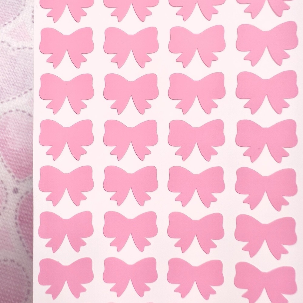 Light Pink Matte Bow Stickers! – Choose a Size!