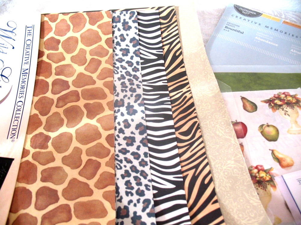 Lot Wild Side Photo Mounting Paper, Rainbow strips, Bountiful Designer 8×8 paper