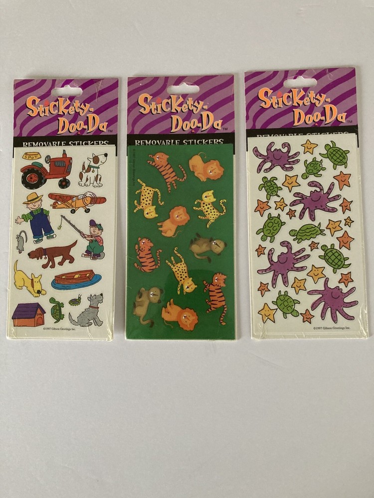 Stickety Doo-Da Stickers Lot Of 3 Vtg 1997 Gibson Greetings NIP