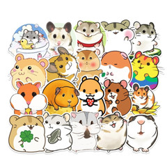 (50 pcs) Cute Hamster Stickers – PVC Waterproof High Definition UV Stickers