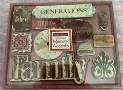 PORTAFOLI Chipboard Memory Accents Generations – Peach Stickers (New)
