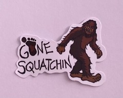 Gone Squatchin’ Bigfoot Sticker 2.5” Matte ~ Junk Journal, Cards, Scrapbook