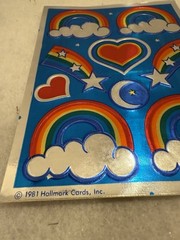 New Vintage 80’s Hallmark Razzle Dazzle Rainbow Foil Sticker Sheet