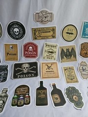 Lot 20+ Halloween Potion Bottle Label Stickers Journal Collage Apothecary