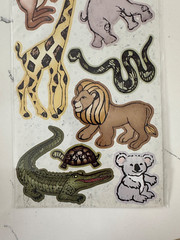 Crate Paper Day At The Zoo Accent Stickers Zebra Elephant Lion Kola Scrapbooking