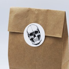 Skull and Crossbones Stickers | 2″ Inches Round – 100 Pack | Pick One Color