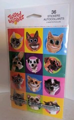 Twisted Whiskers 36 Stickers – 3 Sheets BIG EYES & SMILING Cat & Dogs NEW! Free