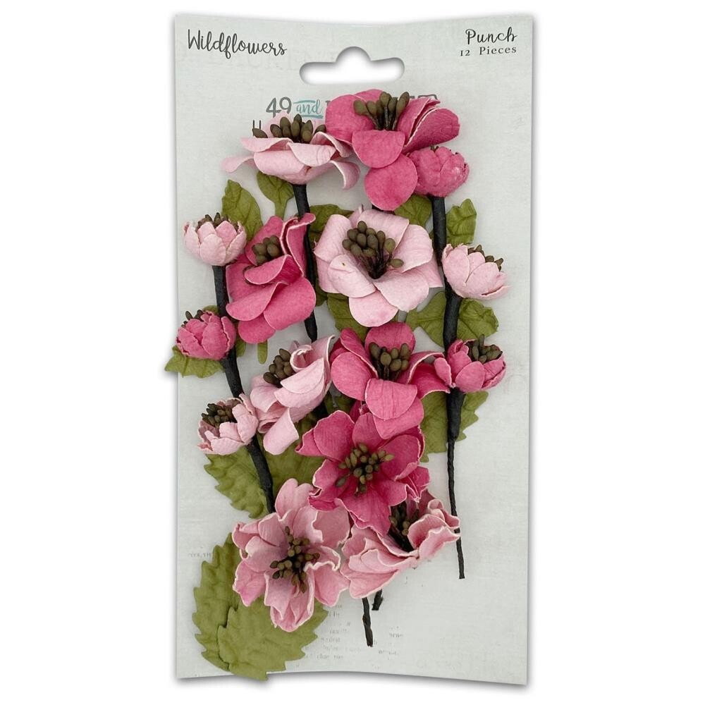 49 and Market Flowers WILDFLOWER – Punch – Handmade Paper Flowers 12pc 40346