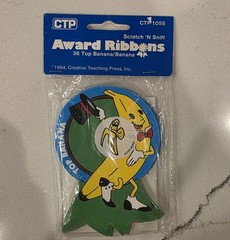 Vintage CTP 1984 Scratch & Sniff Stickers Top Banana Award Ribbons VERY RARE