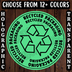 40 RECYCLED PACKAGING STICKERS 2″ LABELS SHIPPING THANK YOU REDUCE WASTE REUSE