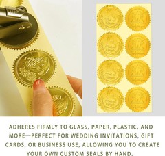200 Gold Metallic Embossing Stickers for Certificates and Awards Sealing