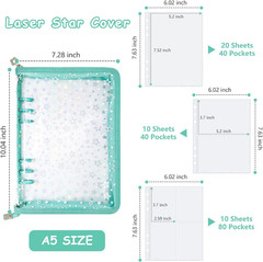 Sticker Storage Organizer Binder A5 Sticker Collecting Book Reusable Zipper