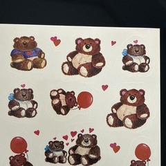 Vintage 80s 3M Brand STICKERS SHEET 1989 Adorable TEDDY BEARS- EXCELLENT HQ-504