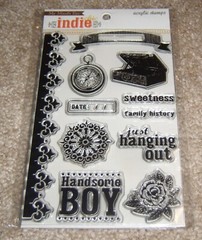My Mind’s Eye Indie Chic Acrylic Stamp Set ~ Nutmeg «Hanging Out» Boy. NIP