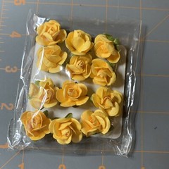 Michael’s- Paper Flowers Yellow Scrapbook Card Making Embellishments
