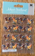 RARE Jolees Rooster Repeats Chickens Farm Animals BARNYARD 3D Scrapbook Stickers