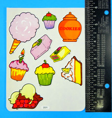 Vintage BJ’s Sweet Treats Cakes Cookies & Pies Sticker Sheet Partial
