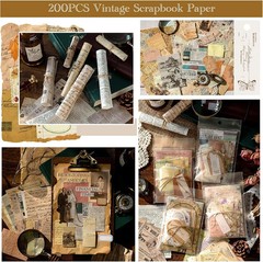 200 Sheets Vintage Newspaper Tickets Scrapbook Paper, Journaling Scrapbooking Su