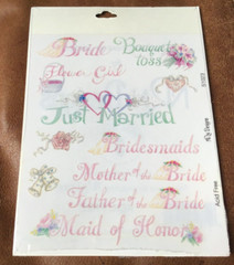 NEW 2 – 5 X 6″ NRN DESIGNS STICKERS: WEDDING TITLES FREE SHIPPING!