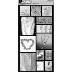 Pebbles REAL LIFE Snapshots Die-Cut Cardstock Stickers – WEDDING B&W – 13 pcs