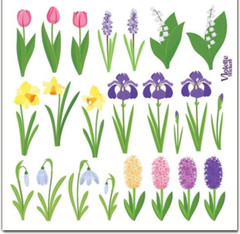 Violette Stickers Holographic Spring Flowers Crafts Planner Supply Scrapbook