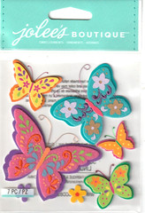 Jolee’s Boutique 3D Stickers COLORFUL BUTTERFLIES Theme 95685 Fast FREE Ship!