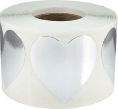 Heart Stickers | 1.5″ Inch Wide – 500 Pack | Pick One Color