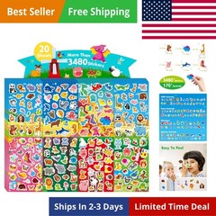 1300+ Stickers for Kids, 8 Sheets Cute Animal Stickers Bulk for Classroom Crafts