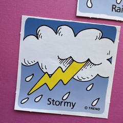 Vintage 90s Trend 1991 Post Play Sun Magnets & Classroom Calendar Weather Lot