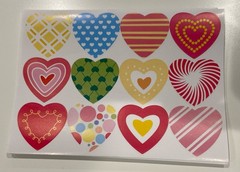 56 sheets 5×7 Heart Stickers/Labels Multi Design LOVE Swirls Bag Stuffers Craft