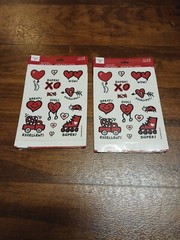 2 Vintage Hallmark Stickers 1990s Made In The USA Hearts Valentine 8 Sheets Per