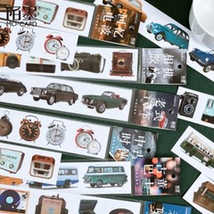 1Pcs Scrapbooking Sticker Strip Washi Vintage Plants Words Craft Journal Decor