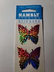 Hambly Studios Prismatic Stickers Butterflies Factory Sealed 1 Sheet NIP Bug VTG