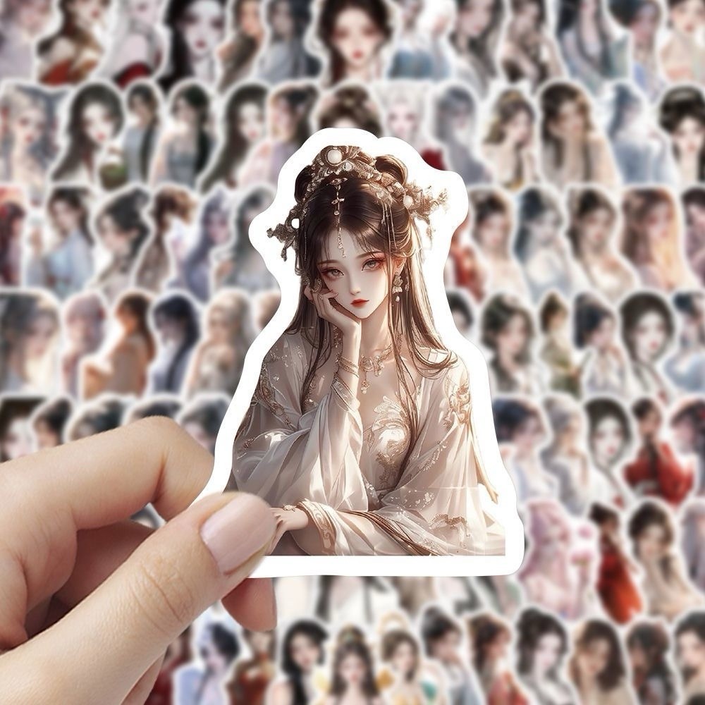 100PCs Beautiful Sexy Asian Women Stickers Waterproof For Journal,Water bottles
