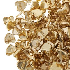 50Pcs Metal Mini Brads Handmade Decorative Heart Shaped Paper Fasteners for