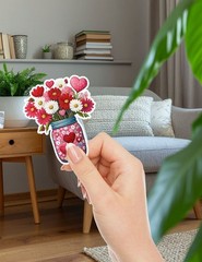 Valentines Flowers Die Cut Vinyl Stickers Set Scrapbooking Laptop Waterbottle