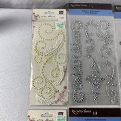 Swirl Swirls Flourish Bling AB Rhinestones Gems Recollections Stickers Lot Of 10