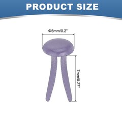 1000 PCS Paper Brass Fasteners Split Pins, Purple, 5 x 9 mm
