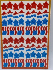 American Greeting Forget Me Not Stars Flags Red White Blue Stickers 2 Sheets