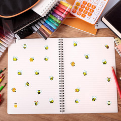 500 Pcs Waterproof Bee Stickers 25 Sheets 20 Styles Cartoon Self-Adhesive Honey