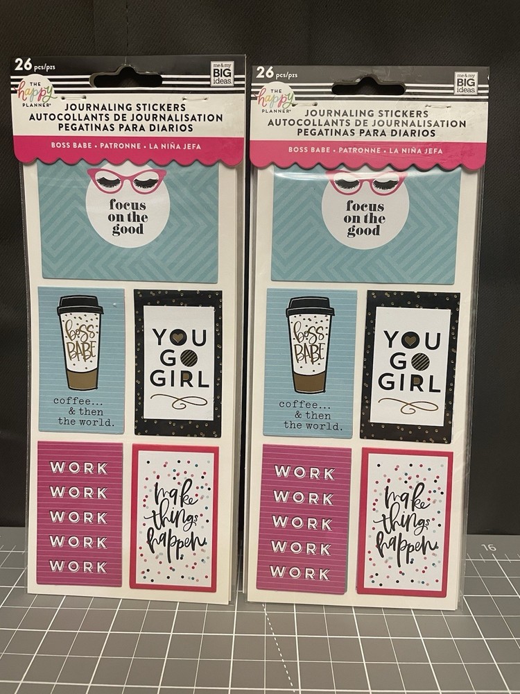 The Happy Planner Journaling Sticker Set Boss Babe Work Career – 26 Pcs x2 Packs