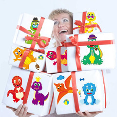 27 Sheet Dinosaur Stickers, Make Your Own Dinosaur Stickers for Kids，Make a Face