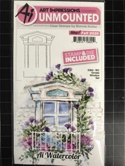 New ART IMPRESSIONS Rubber Stamp & DIE ORNATE WINDOW SET free USA ship