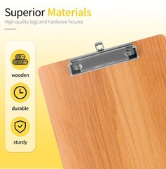 WORPSON Wood-Grain Lap Board Clipboard, for Letter & A4 Size Solid Cherry