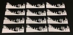Christmas Die Cuts * Winter Wonderland Border * Set of 12 * White Cardstock *